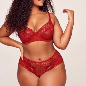 Adore Me Cinthia Unlined Plus Full Coverage Bra - 42DD and Thong - 1X Set